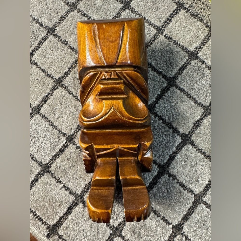 Vintage Waikiki Woods Hand-Carved Monkey Pod TIKI Wood Figurine